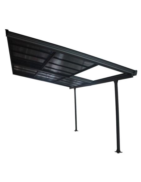 HABRITA - Pergola adossée aluminium toit polycarbonate amovible - 12.04 m²