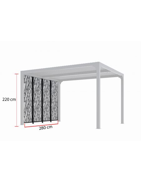 HABRITA - Panneaux moucharabieh pour pergola PER 3630 BI et PER 2430 BI - 4 pièces