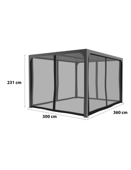 HABRITA - Kit rideau moustiquaire pour pergola PER 3630 BI - 10.80 m² 