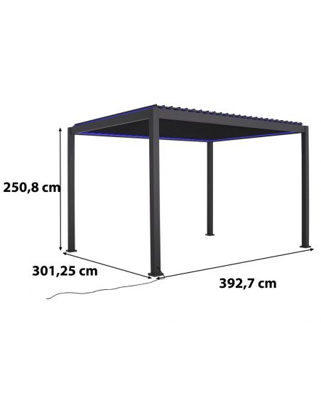 HABRITA - Pergola bioclimatique aluminium - 11.83 m²