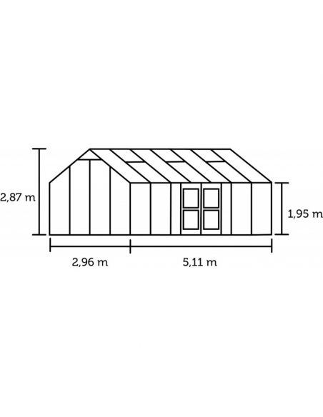 JULIANA - Serre de jardin Jubii 60 verre trempé - 15.1 m²