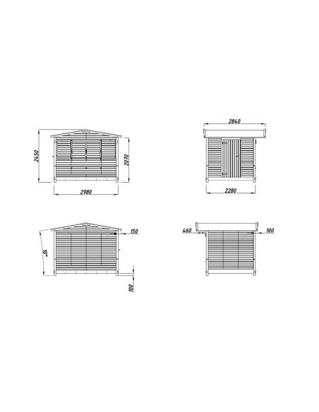 PALMAKO - Chalet en bois 6.2 m² - 48 mm 