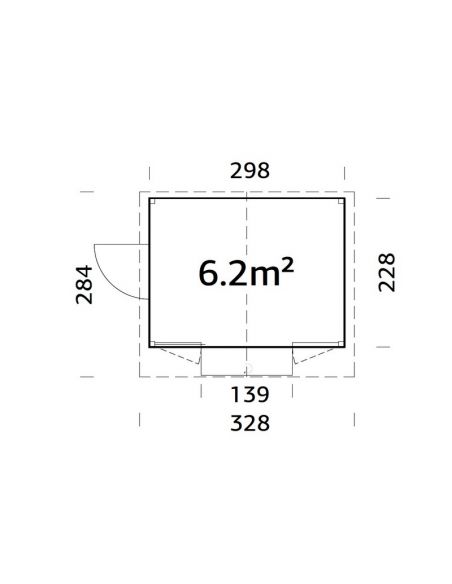 PALMAKO - Chalet en bois 6.2 m² - 48 mm 