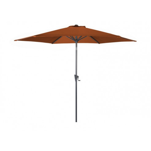 PROLOISIRS - Parasol droit rond Tilt - Ø3 m - Aluminium - Grey/Sienne