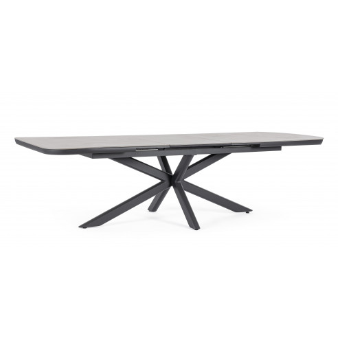 BIZZOTTO - Table extensible PASCAL Anthracite - Aluminium et pierre sintérisée