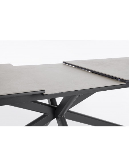 BIZZOTTO - Table extensible PASCAL Anthracite - Aluminium et pierre sintérisée