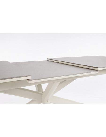 BIZZOTTO - Table extensible PASCAL Pélican - Aluminium et pierre sintérisée