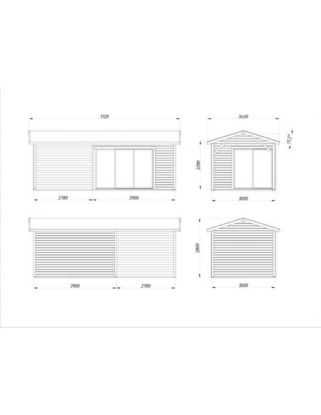 PALMAKO - Abri de jardin Amanda 11.2 + 7.8 m²