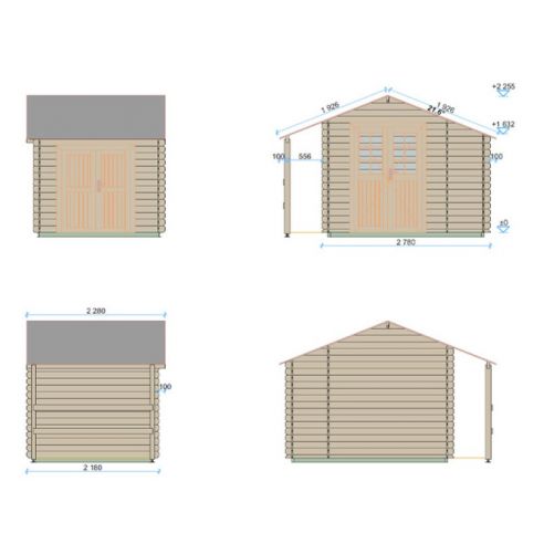 EDEN PARTENAIRE JARDIN - Abri de jardin Narcisse + appentis + armoire - 4.9 m²