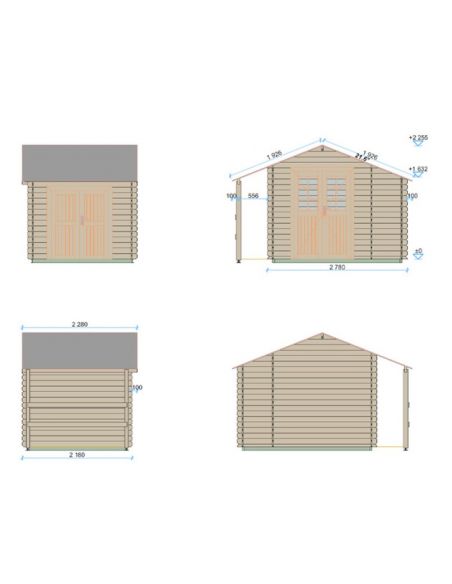 EDEN PARTENAIRE JARDIN - Abri de jardin Narcisse + appentis + armoire - 4.9 m²