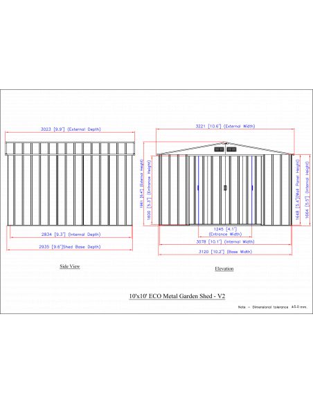 DURAMAX - Abri de jardin métal - 9.72 m²