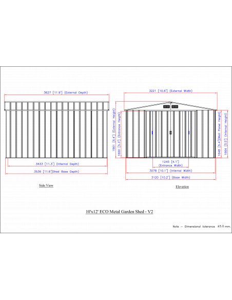 DURAMAX - Abri de jardin métal - 11.69 m²