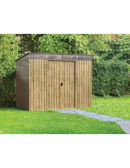 DURAMAX - Abri de jardin Woodgrain métal imitation bois - 4.84 m²