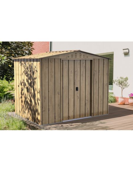 DURAMAX - Abri de jardin Woodgrain métal imitation bois - 4.75 m² 