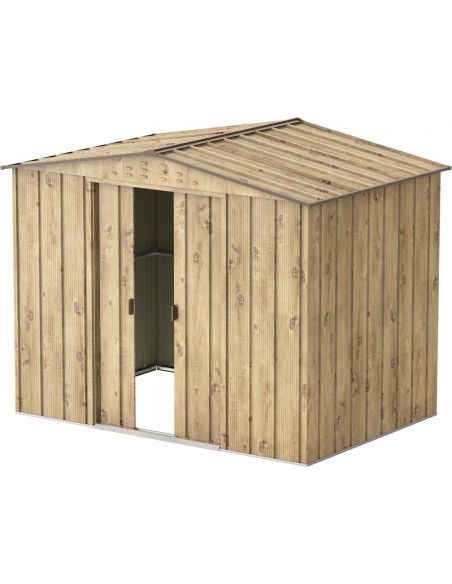 DURAMAX - Abri de jardin Woodgrain métal imitation bois - 4.75 m² 