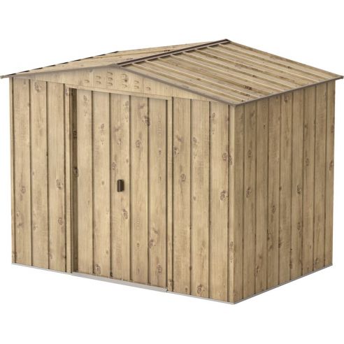 DURAMAX - Abri de jardin Woodgrain métal imitation bois - 4.75 m²