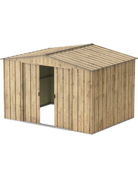 DURAMAX - Abri de jardin Woodgrain métal imitation bois - 7.75 m²