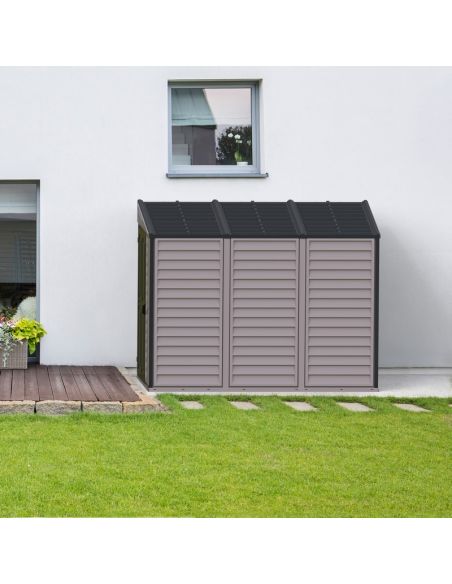 DURAMAX - Abri de jardin PVC adossée Darkgrey - 2.94 m²