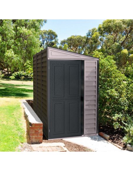 DURAMAX - Abri de jardin PVC adossée Darkgrey - 2.94 m²