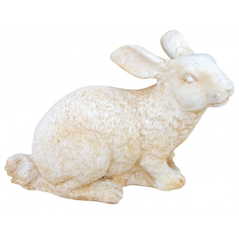 Gros lapin H.37 cm patiné vieilli