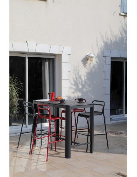 Table haute de jardin EOS en aluminium 74x140 cm - Proloisirs