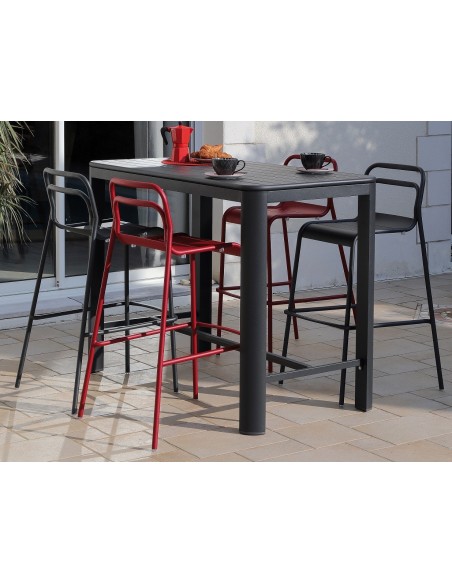 Table haute de jardin EOS en aluminium 74x140 cm - Proloisirs