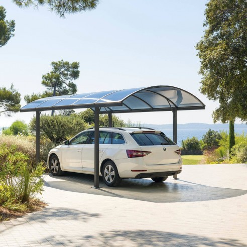Carport Y Weka abri voiture facile de se garer, toit en plastique PVC
