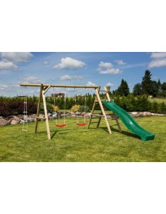 Portique HENRY 100% bois 2.30 m avec balançoires - Enfants 3/12 ans