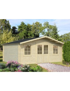 Abri de jardin Klara 17.4 m² en bois massif 28 mm