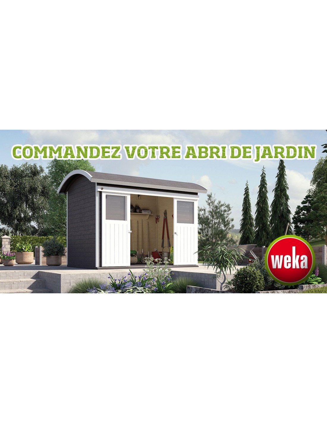 Armoire de Jardin Bois (43x80x180) - Weka