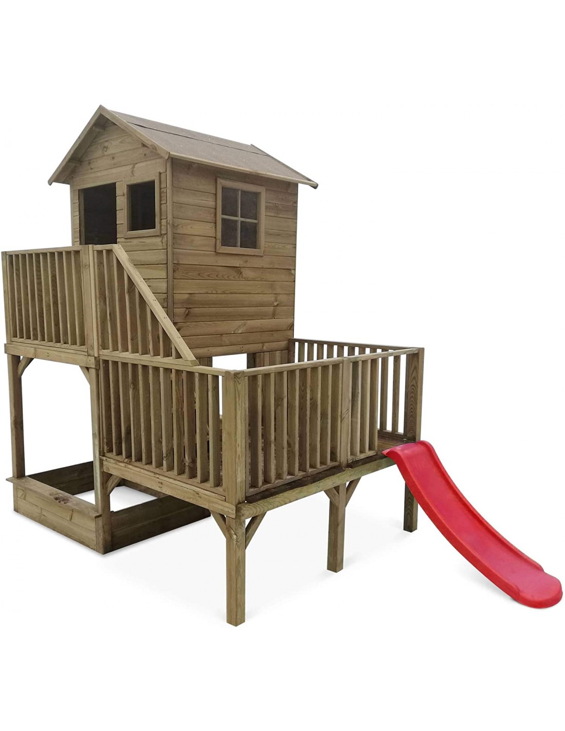 Maisonnette en bois sur pilotis, pour enfant