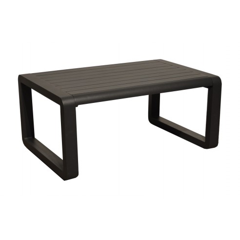 Achat table Basse de Jardin Quenza II en Aluminium Graphite avec Plateau à Lattes - Proloisirs